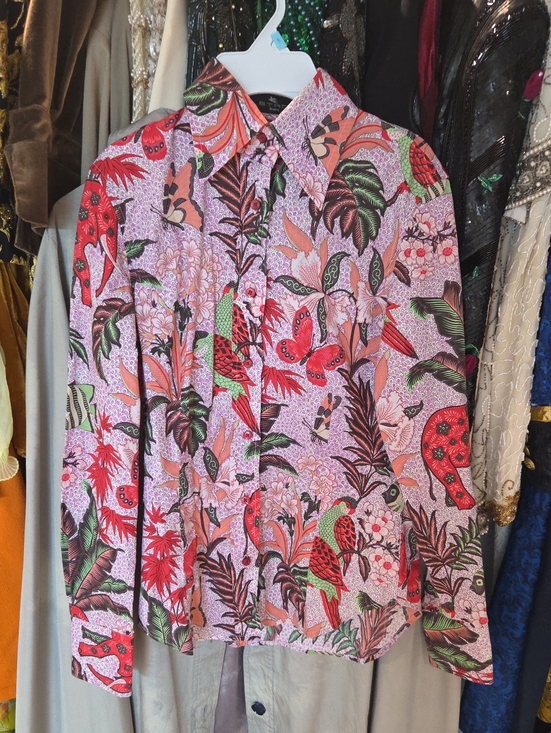 Etro Tops - Etro Pink and Red Tropical Print Button-Down Shirt